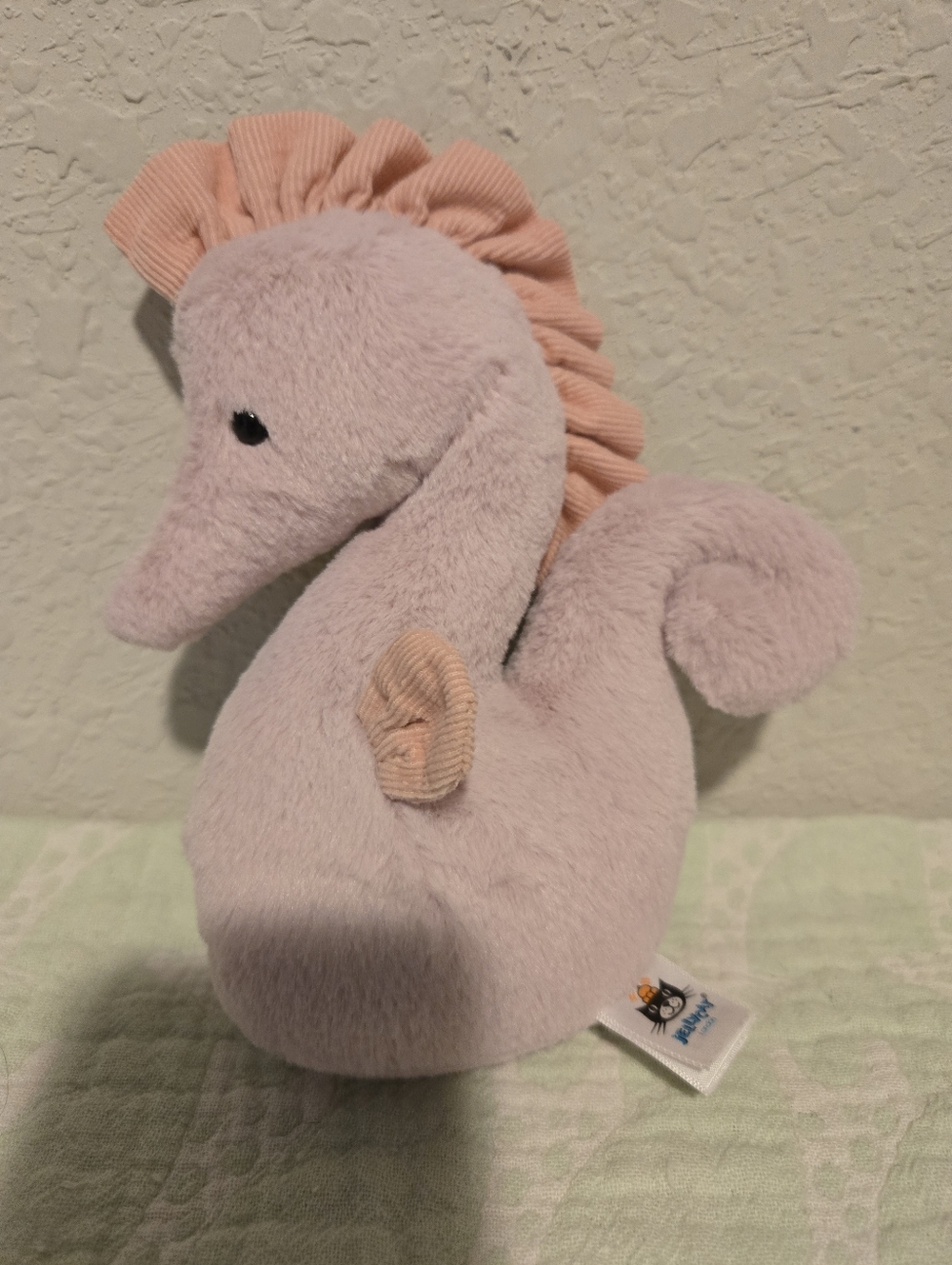 JELLYCAT London Sienna Seahorse Soft Pink Plush.